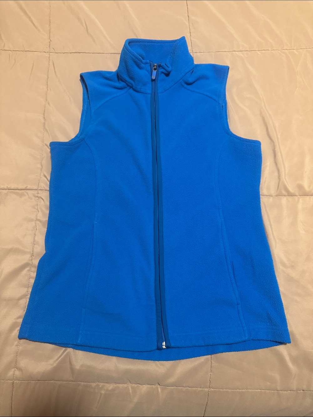 Lands' End women’s x small Electric Blue Fleece Zip Vest